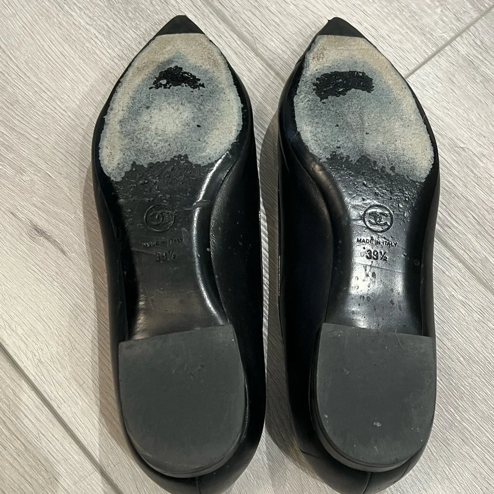 💕🥿 Black Chanel Flats, Size 39.5 - Picture 5 of 8